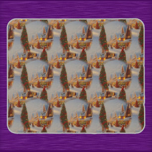 Chintzy Village KerstTree Snow Wereldbol Patroon Muismat