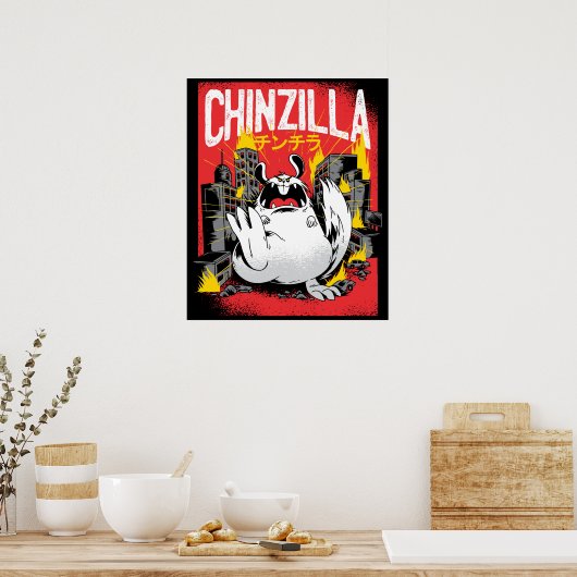 Chinzilla Chinchilla Monster Poster (Keuken)