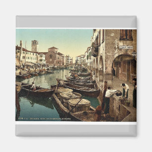 Chioggia, vismarkt, Venetië, Italië foto Magneet