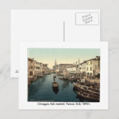 Chioggia, vissenmarkt, Venetië, Italië 18… Briefkaart (Voorkant / Achterkant)