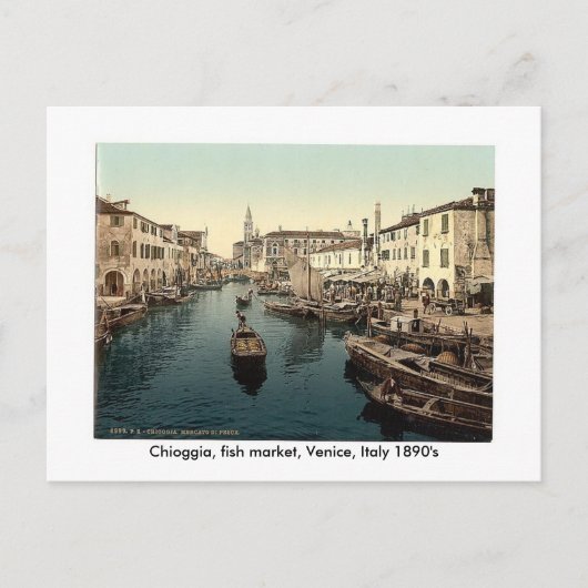 Chioggia, vissenmarkt, Venetië, Italië 18… Briefkaart (Voorkant)