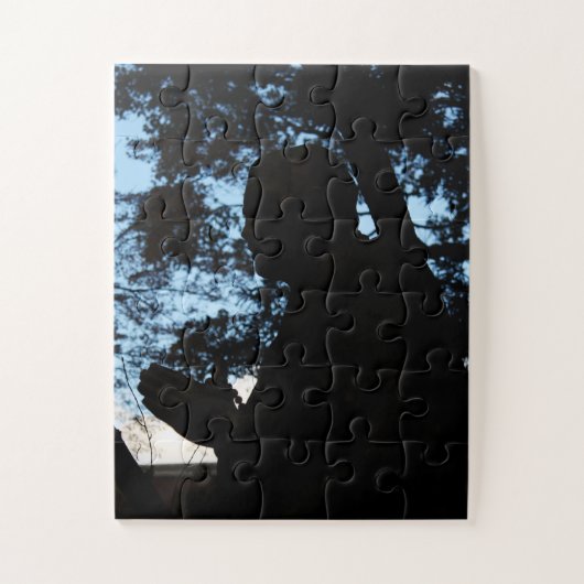 Chion-in tempelbeeld silhouette, Kyoto, Japan Legpuzzel (Verticaal)