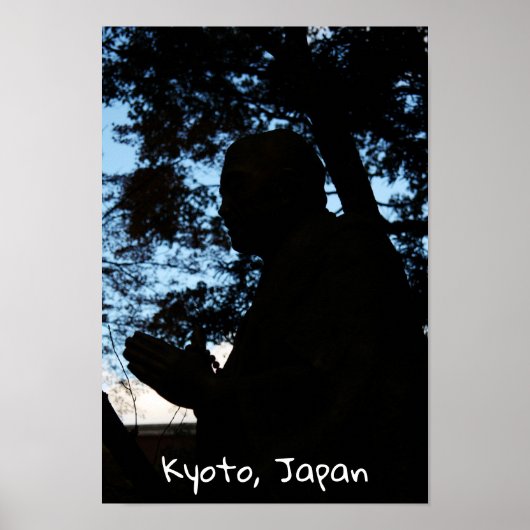 Chion-in tempelbeeld silhouette, Kyoto, Japan Poster (Voorkant)