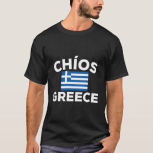 Chios Griekenland Griekse vlag stad Hellas Toerist T-shirt