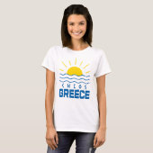 Chios Griekenland zon en Zee golven vrouwen T-shirt (Voorkant volledig)