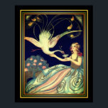 Chiostri Art Deco "Girl & Peacock" Print<br><div class="desc">Prachtige,  Art Deco Print,  "Girl & Peacock" van Sophia Chiostri - Beschikbaar in twee formaten - 12x16 en 16x20</div>