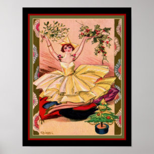 Chiostri Art Deco-kerstmuur art 11x14 Poster
