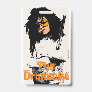 Chip Barkhouse is de drummist. VIP-pas. Badge