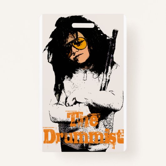 Chip Barkhouse is de drummist. VIP-pas. Badge (Voorkant)