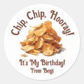 Chip, Chip, Hoera! Aardappelchips, het is mijn ver Ronde Sticker (Voorkant)