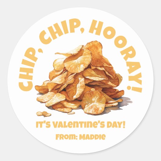 Chip, Chip, Hoera! chips-Valentijnsdag Ronde Sticker (Voorkant)