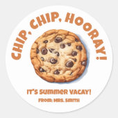 Chip, Chip, Hoera! Chocolade Chip Koekje  Ronde Sticker (Voorkant)