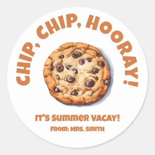 Chip, Chip, Hoera! Chocolade Chip Koekje  Ronde Sticker