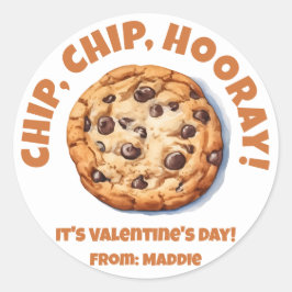 Chip, Chip, Hoera! Chocolade Chip Valentijnsdag Ronde Sticker