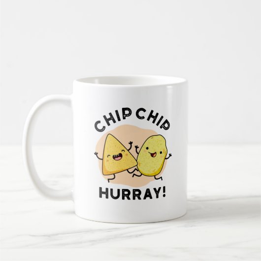 Chip Chip Hooray Funny Happy Crisps Koffiemok (Links)