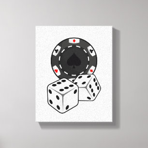 Chip & Dice voor Poker Canvas Afdruk