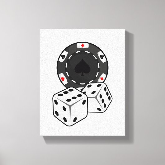 Chip & Dice voor Poker Canvas Afdruk (Voorkant)