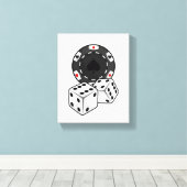 Chip & Dice voor Poker Canvas Afdruk (Insitu (Houten vloer))