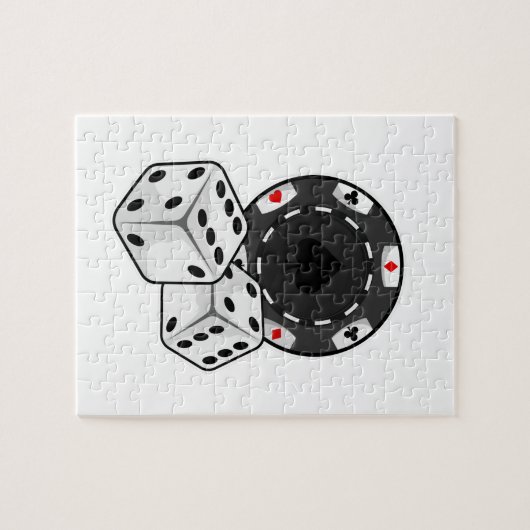 Chip & Dice voor Poker Legpuzzel (Horizontaal)