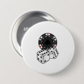 Chip & Dice voor Poker Ronde Button 7,6 Cm (Voorkant /achterkant)