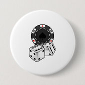 Chip & Dice voor Poker Ronde Button 7,6 Cm (Voorkant)