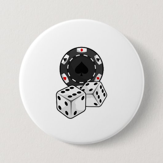 Chip & Dice voor Poker Ronde Button 7,6 Cm (Voorkant)