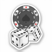 Chip & Dice voor Poker Sticker (Voorkant)