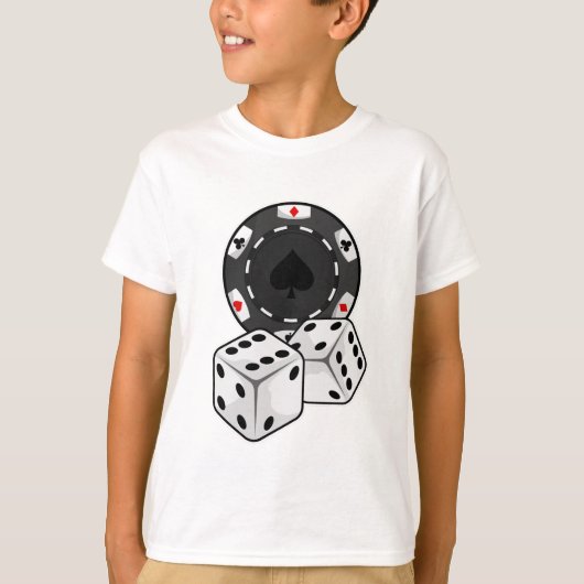 Chip & Dice voor Poker T-shirt (Voorkant)
