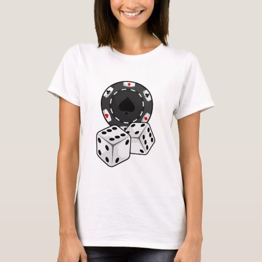 Chip & Dice voor Poker T-shirt (Voorkant)