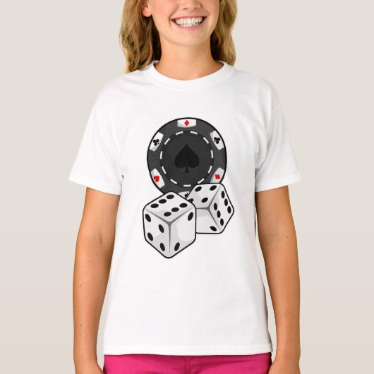Chip & Dice voor Poker T-shirt (Voorkant)