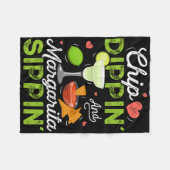 Chip Dippin' en Margarita Sippin' Funny Cinco de Fleece Deken (Voorkant (Horizontaal))
