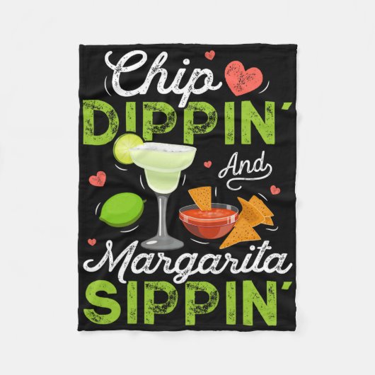 Chip Dippin' en Margarita Sippin' Funny Cinco de Fleece Deken (Voorkant)
