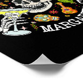 Chip Dippin Margarita Sippin Grappig Skelet Cinco Poster (Hoek)