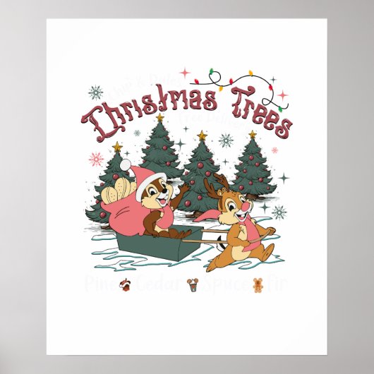 Chip en Dale kerstboom Poster (Voorkant)