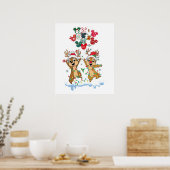 Chip en Dale Kerstmis Poster (Keuken)