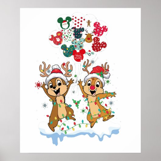 Chip en Dale Kerstmis Poster (Voorkant)