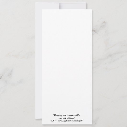 Chip en de partij snacks flat-card kaart (Achterkant)