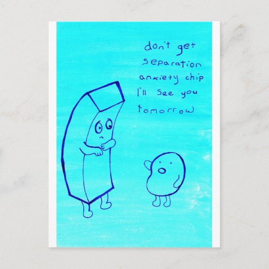 chip en nieuwe aardappel briefkaart (Voorkant)