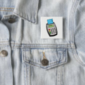 Chip- en pinmachine vierkante button 5,1 cm (In situ)