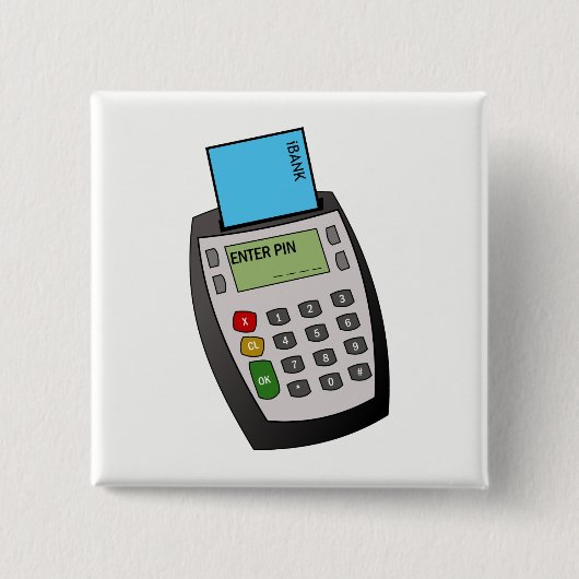 Chip- en pinmachine vierkante button 5,1 cm (Voorkant)