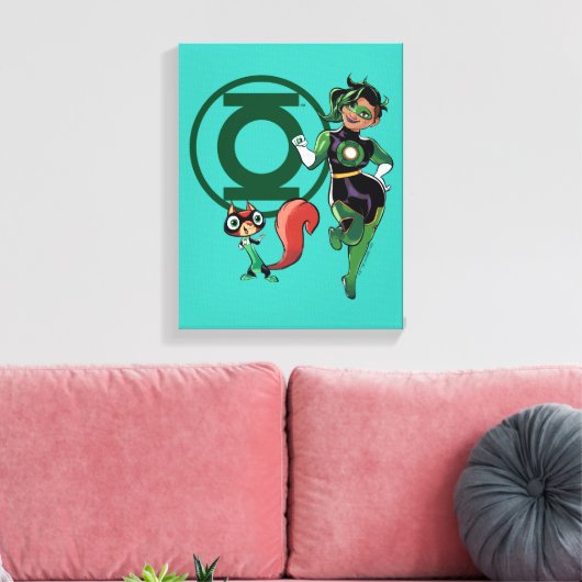 Chip & Green Lantern Canvas Afdruk (Insitu (Woonkamer))