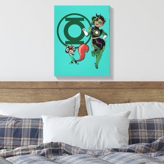 Chip & Green Lantern Canvas Afdruk (Insitu (Slaapkamer))