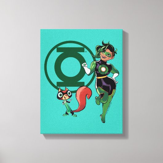 Chip & Green Lantern Canvas Afdruk (Voorkant)