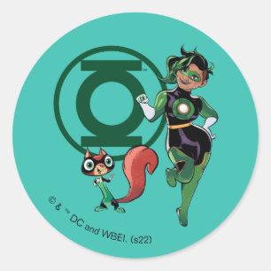 Chip & Green Lantern Ronde Sticker