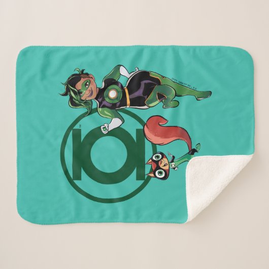Chip & Green Lantern Sherpa Deken (Voorkant (horizontaal))