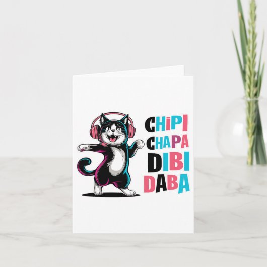 Chipi Chapa Dibi Daba Cat Dancing Cartoon Kaart (Voorkant)