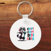 Chipi Chapa Dibi Daba Cat Dancing Cartoon Sleutelhanger (Voorkant)