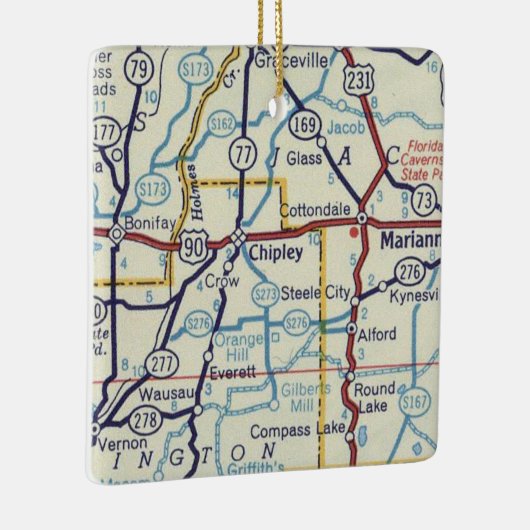 Chipley FL  Map Keramisch Ornament (Rechts)