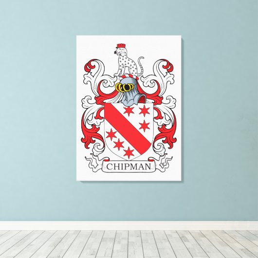 Chipman Family Crest Canvas Afdruk (Insitu (Houten vloer))