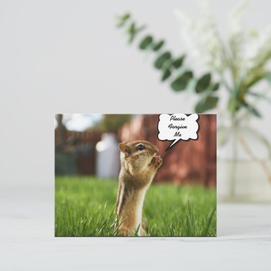 Chipmun Praying Plese ForGeef me Briefkaart (Staand voorkant)